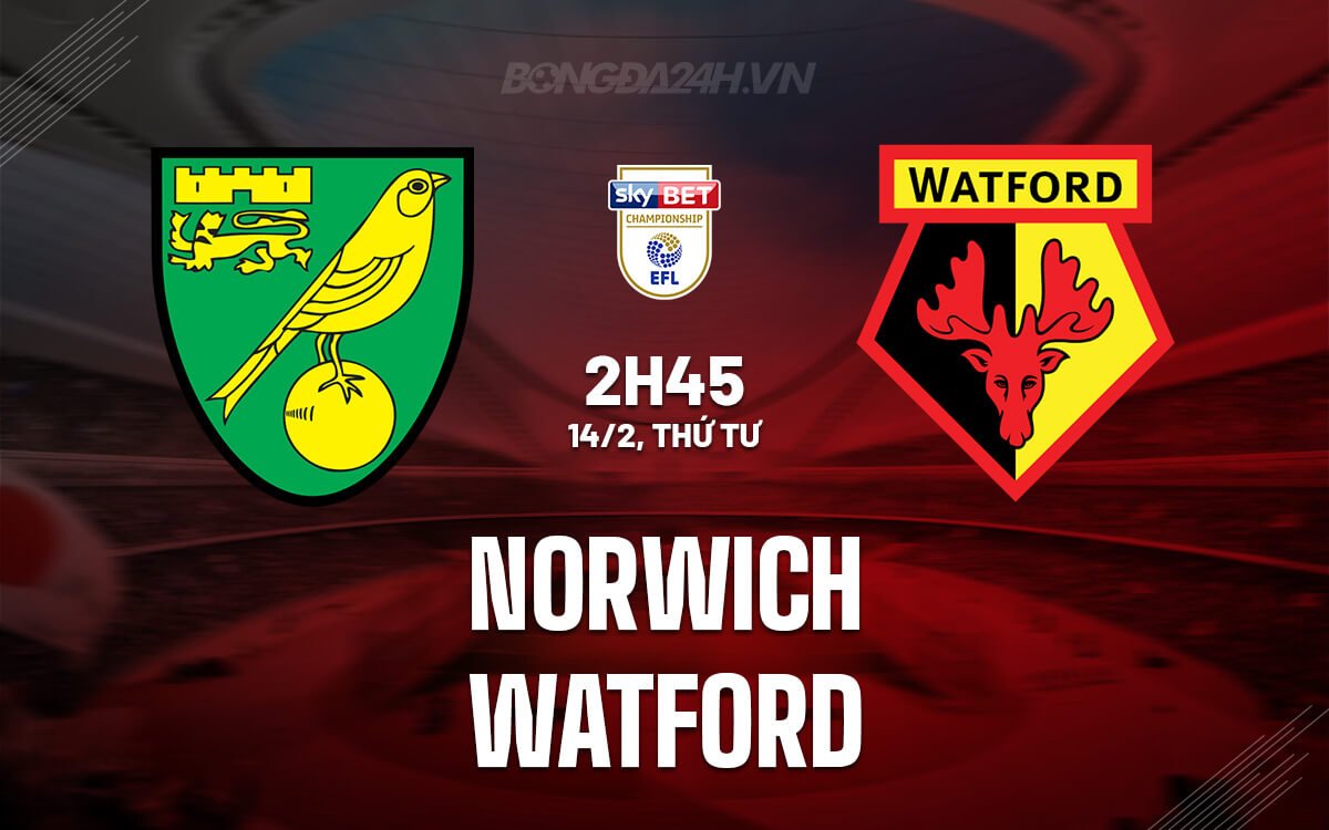 Nhận định, soi kèo Norwich City vs Watford ngày 14/02/2024